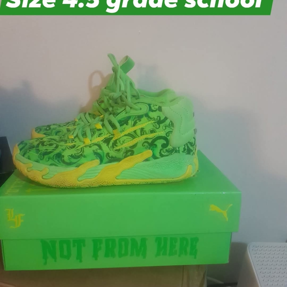 Puma Green and Yellow High-Top Sneakers